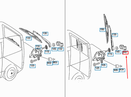 NEW MERCEDES-BENZ VITO W639 BACK GLASS WIPER ARM CAP A0008690433 ORIGINAL