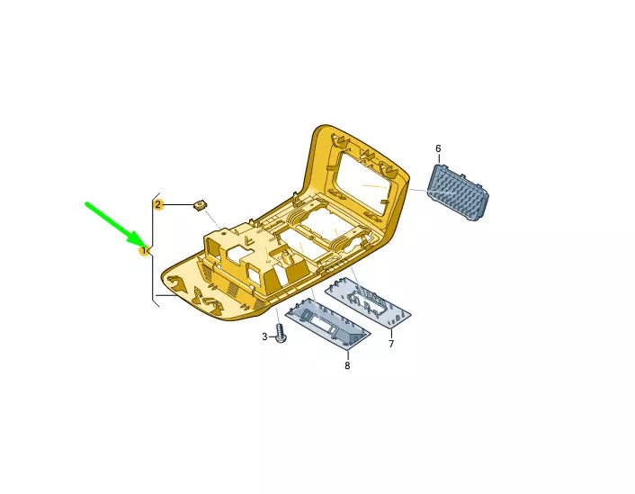 NEW VOLKSWAGEN TRANSPORTER T6 ROOF CONSOLE COVER 7LA868438BY20 ORIGINAL