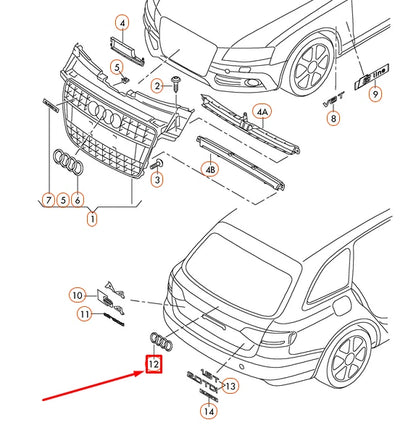 NEW AUDI A4 B8 REAR TRUNK LID EMBLEM LOGO BADGE 8K98537422ZZ