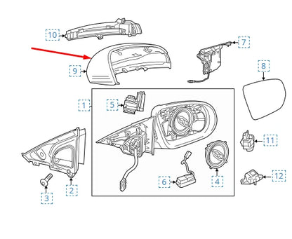 NEW MB E-CLASS W213 RIGHT WING MIRROR COVER A09981102009197 2017 ORIGINAL