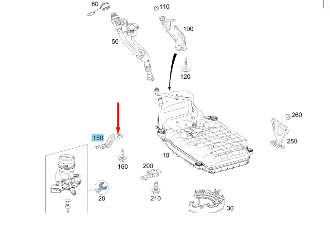 NEW MERCEDES-BENZ GLC X253 ADBLUE CONTAINER TANK BRACKET A2534750727 ORIGINAL