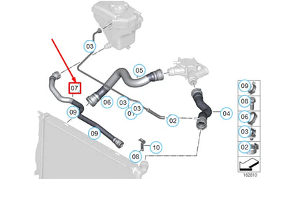 NEW BMW M3 COUPE E92 COOLANT HEATER RETURN PIPE 11537838215 7838215 ORIGINAL