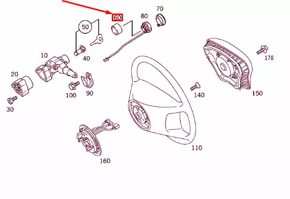 NEW MERCEDES-BENZ SLK R170 IGNITION LOCK SHIELD COVER A2024620423 ORIGINAL