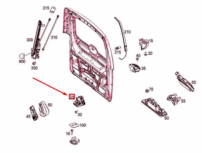 NEW MERCEDES-BENZ VITO W447 TAILGATE DOOR LOCK A4477401900 ORIGINAL