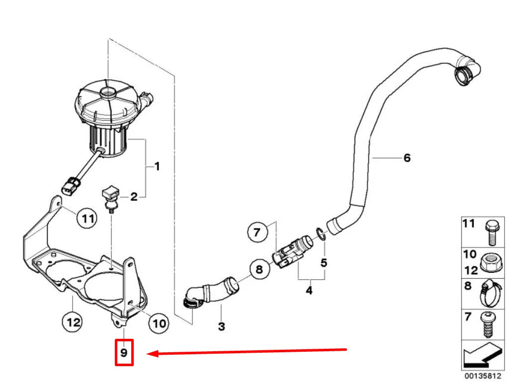 NEW BMW 6 CABRIO E64 AIR PUMP BRACKET 11727839125 7839125 ORIGINAL
