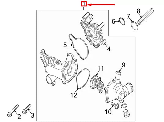 NEW VOLKSWAGEN TOUAREG 7L WATER PUMP 079121010D ORIGINAL