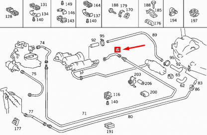NEW MERCEDES-BENZ E W124 FUEL HOSE A1244700575 ORIGINAL