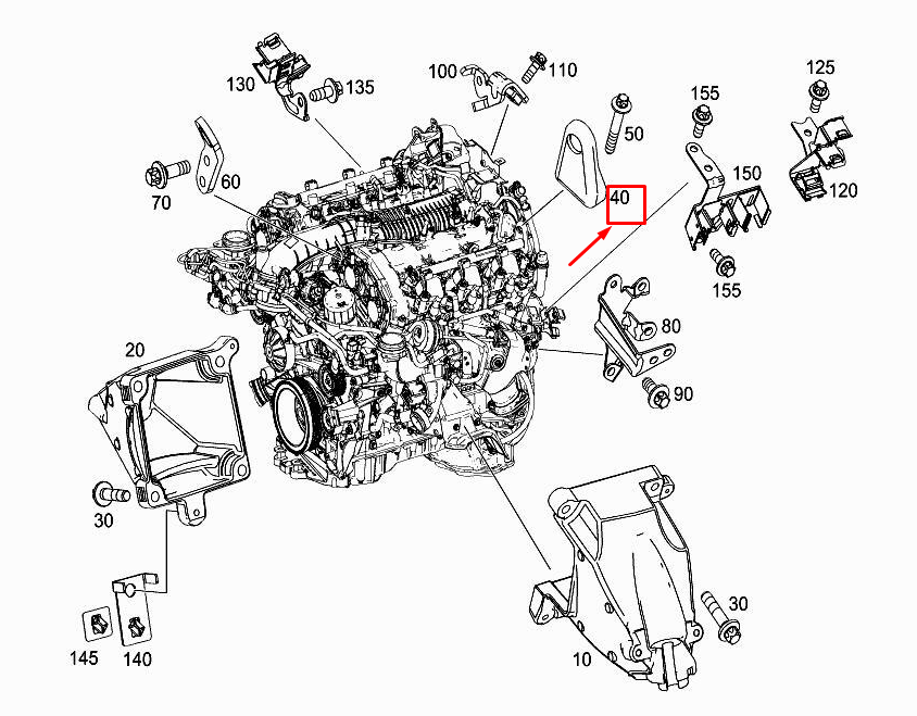 new mercedes-benz c coupe c205 rear left engine lifting eye a2762231541 original