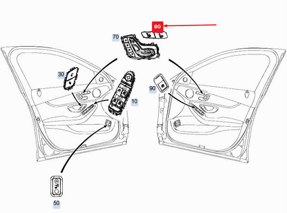 NEW MERCEDES-BENZ C W205 RIGHT DOOR SEAT CONTROL BUTTON A21390575027N49 ORIGINAL