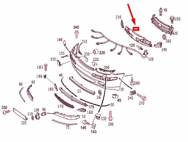 NEW MB S W220 FRONT BUMPER CENTRAL IMPACT ABSORBER A2208851137 ORIGINAL