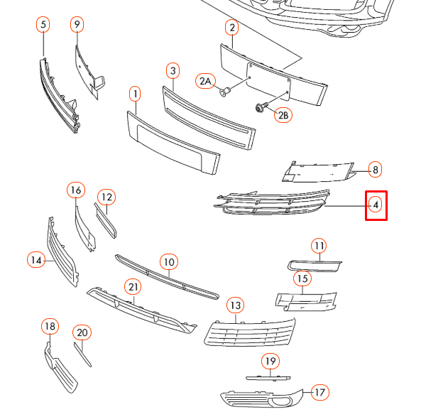 NEW AUDI Q7 4L FRONT BUMPER LEFT LOWER AIR VENT GRILLE 4L080768101C ORIGINAL