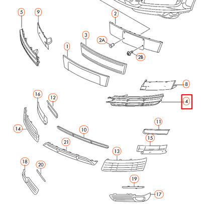 NEW AUDI Q7 4L FRONT BUMPER LEFT LOWER AIR VENT GRILLE 4L080768101C ORIGINAL