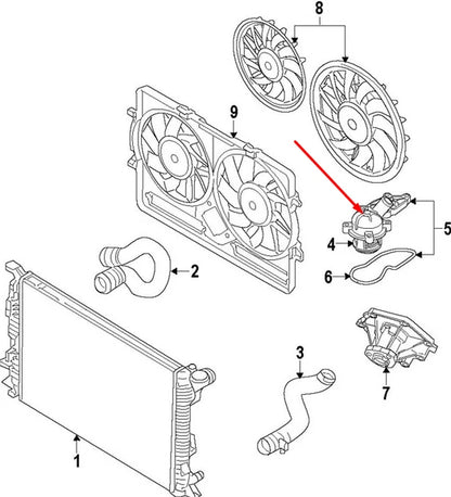 NEW AUDI A5 8T3 COOLANT THERMOSTAT 06E121111M 3.2FSI