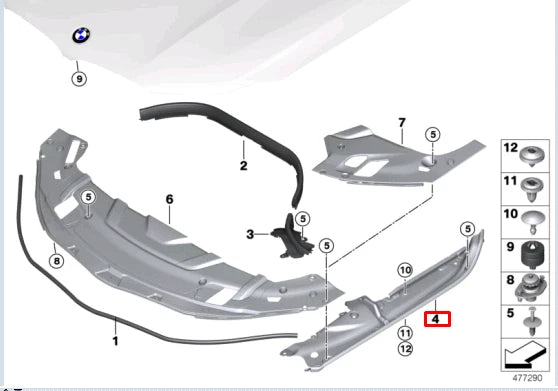 NEW BMW 7 G11 FRONT BONNET HOOD LEFT SIDE SEALING 51767475289 ORIGINAL