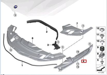 NEW BMW 7 G11 FRONT BONNET HOOD LEFT SIDE SEALING 51767475289 ORIGINAL