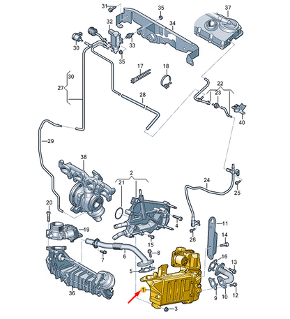 new volkswagen crafter mk2 sy egr cooler 04l131512cg original