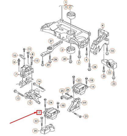 NEW AUDI A3 8P LEFT GEARBOX MOUNTING 1K0199555M