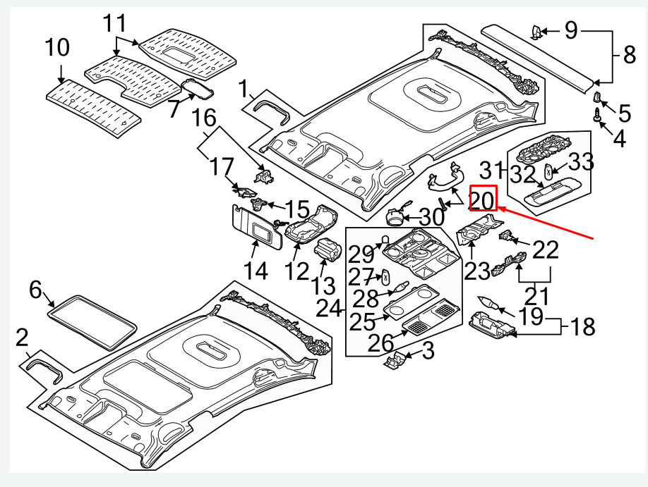 NEW VW GOLF VI 5K MK6 FRONT ROOF GRAB HANDLE 1K0857607MY20 ORIGINAL