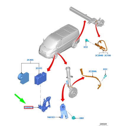 new ford transit custom mk1 anti-lock braking system bracket 1769489 original