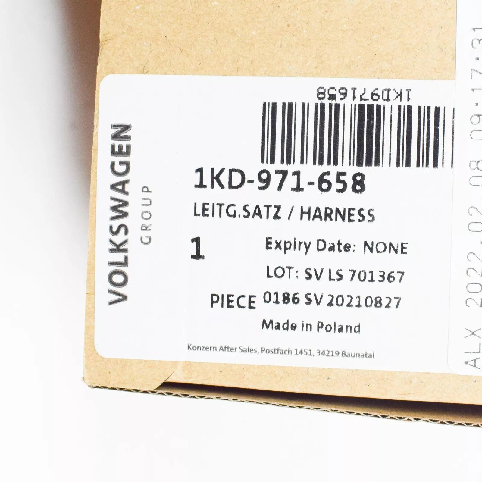 NEW VW PASSAT B6 3C ADAPTER CABLE LOOM 1KD971658