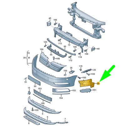 NEW VW PASSAT B7 FRONT LEFT BUMPER GUIDE PIECE R-LINE 3AA807177B ORIGINAL