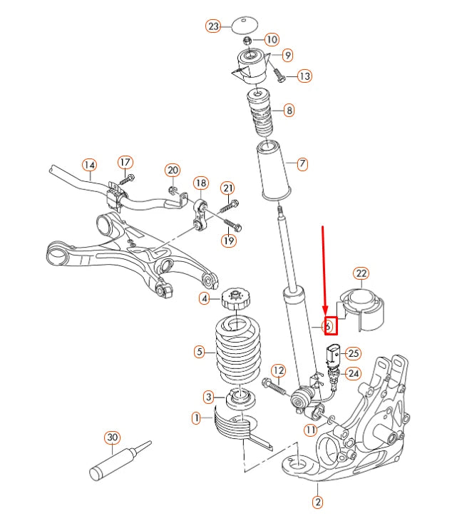 NEW AUDI A4 B8 REAR GAS SHOCK ABSORBER 8K0513035AB ORIGINAL