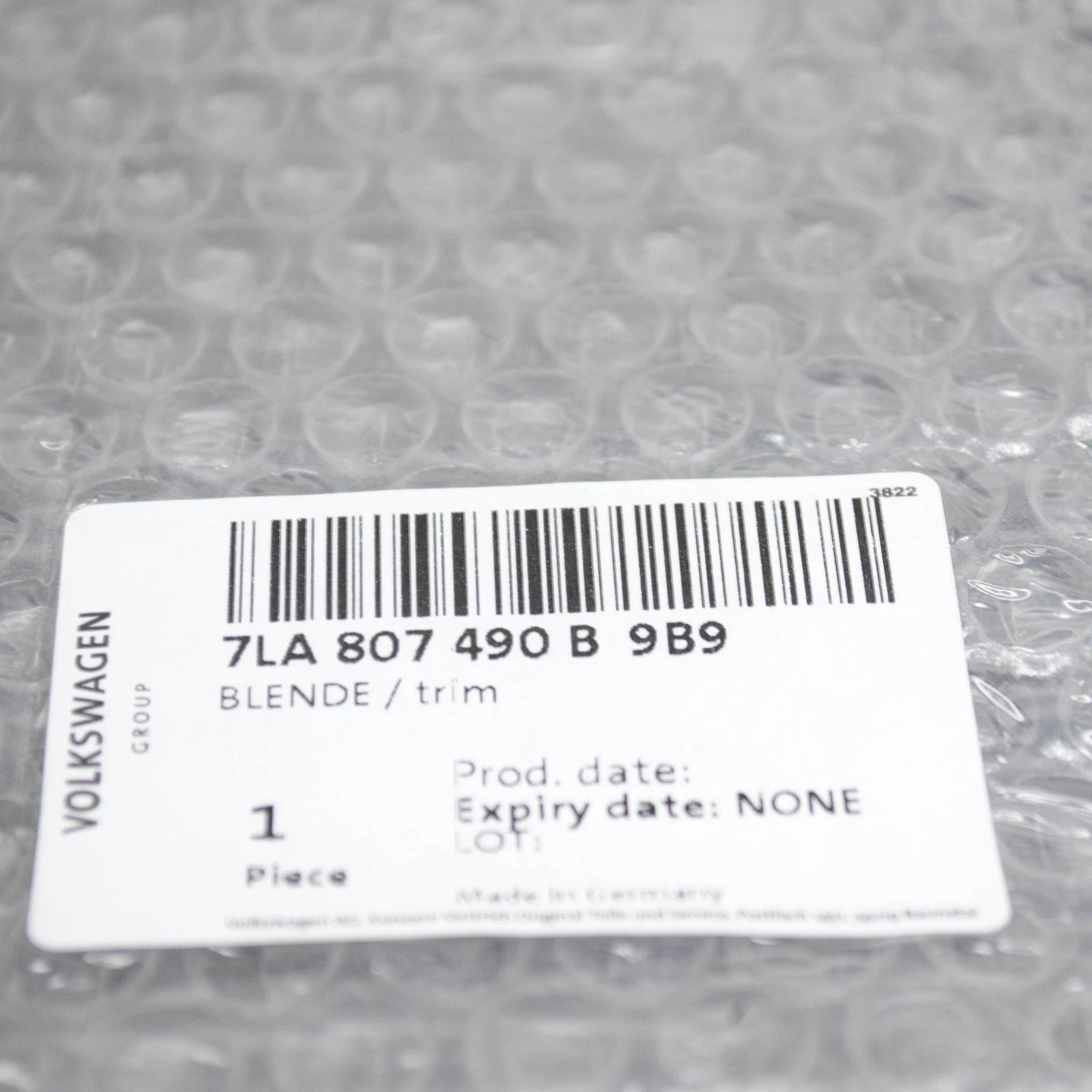 NEW VOLKSWAGEN TRANSPORTER T7 FRONT RIGHT BUMPER GRILLE 7LA807490B9B9