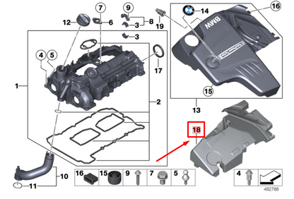 new bmw z4 e89 cylinder head cover acoustic foam 7636790 11127636790 original