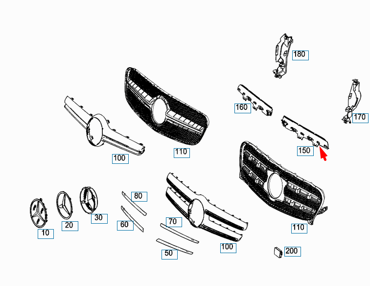new mercedes-benz gla-class x156 front grille left air guide a1568880738