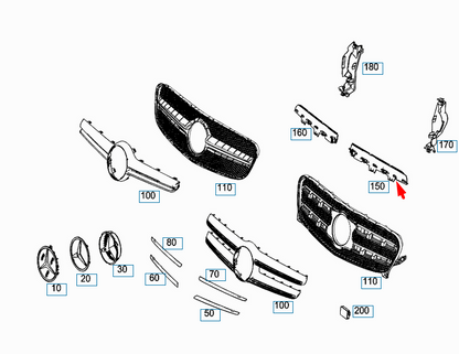 new mercedes-benz gla-class x156 front grille left air guide a1568880738