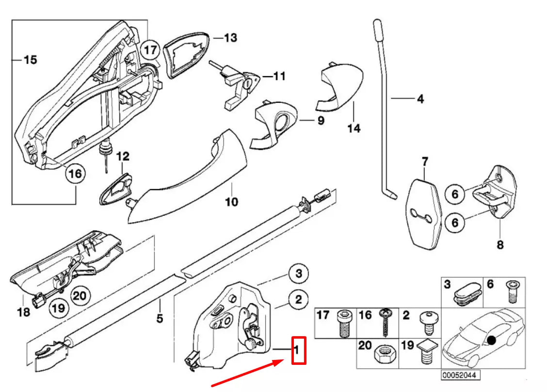 NEW BMW X5 E53 FRONT RIGHT DOOR LOCK LATCH ACTUATOR 51218402540 8402540 ORIGINAL