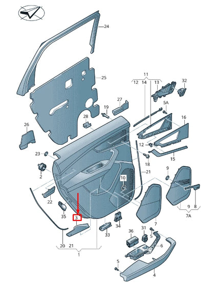NEW AUDI Q7 4M REAR LEFT DOOR PANEL UNDERLAY TRIM 4M0868145MG6