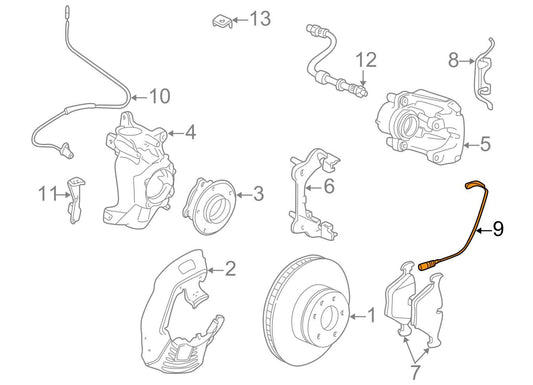 new bmw 7 e65 front right brake pad wear sensor 34356778038 original