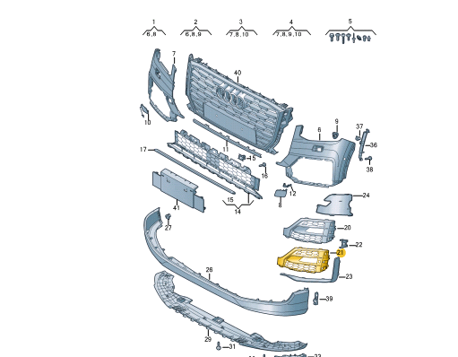 new audi q2 ga front bumper left grille 81a807681l3fz original