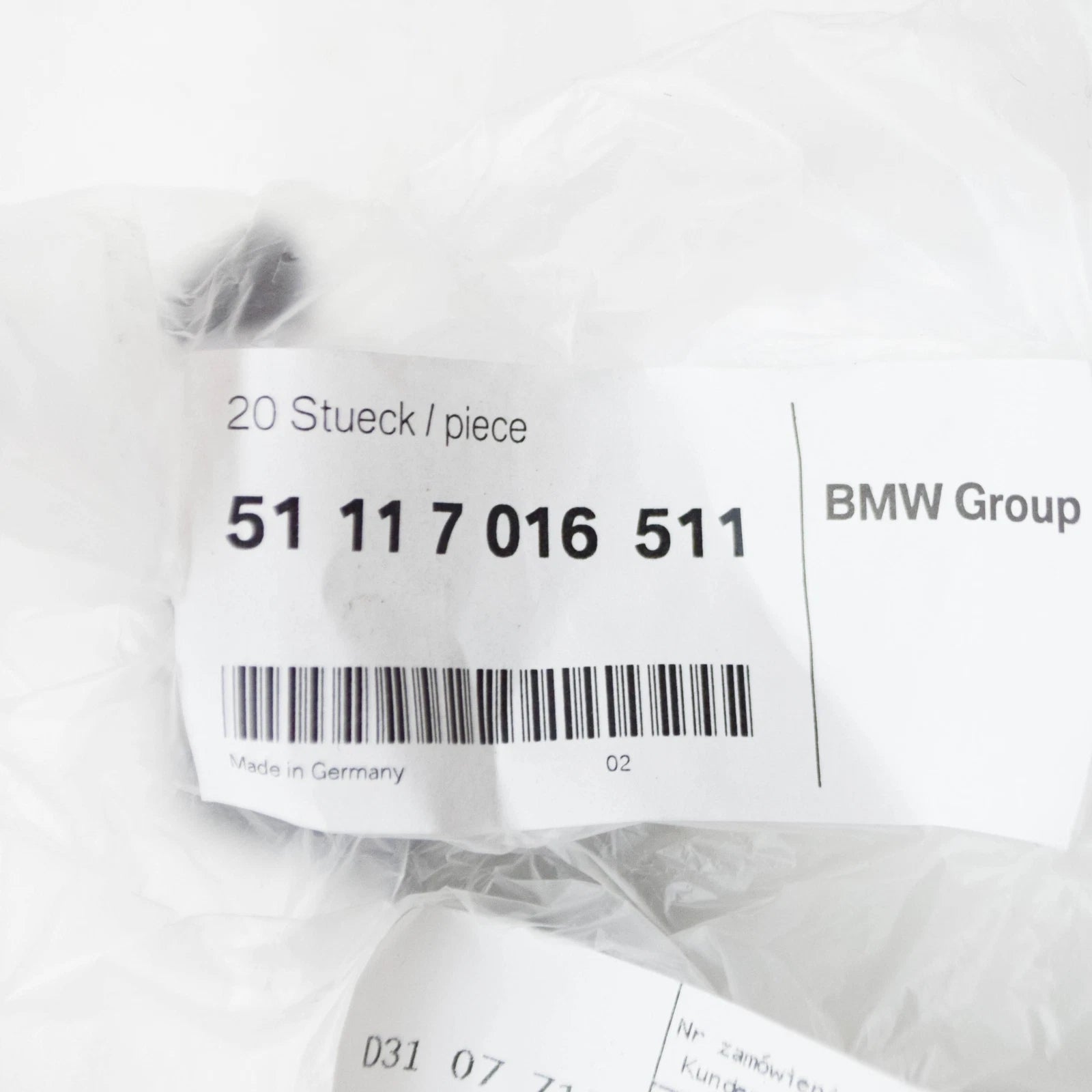 NEW BMW 3 E46 FRONT BUMPER LEFT LOWER GRILLE 51117016511 7016511 ORIGINAL