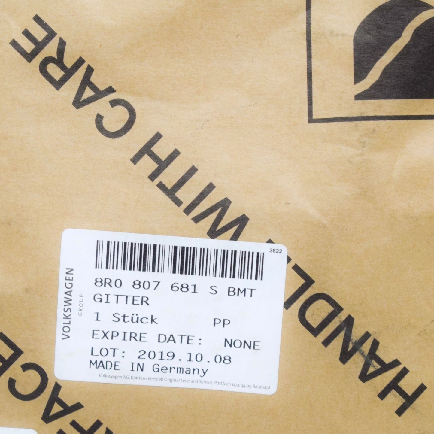 NEW AUDI Q5 8R FRONT BUMPER LEFT AIR GUIDE GRILLE 8R0807681SBMT