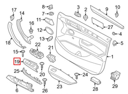 NEW BMW X3 F25 FRONT LEFT DOOR WINDOW SWITCH BEZEL COVER LHD 51417349320