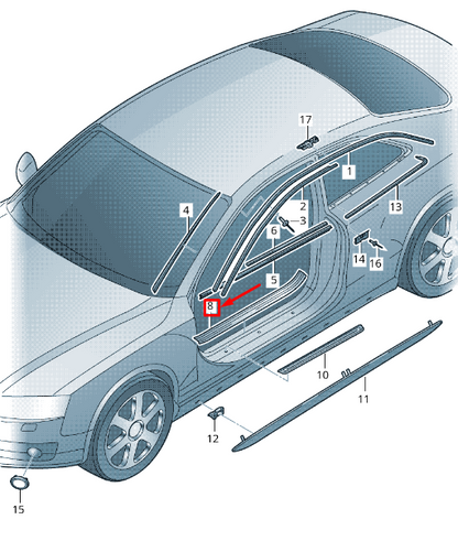 new audi a5 8t front left inner sill trim strip 8t0853905bdk1 original