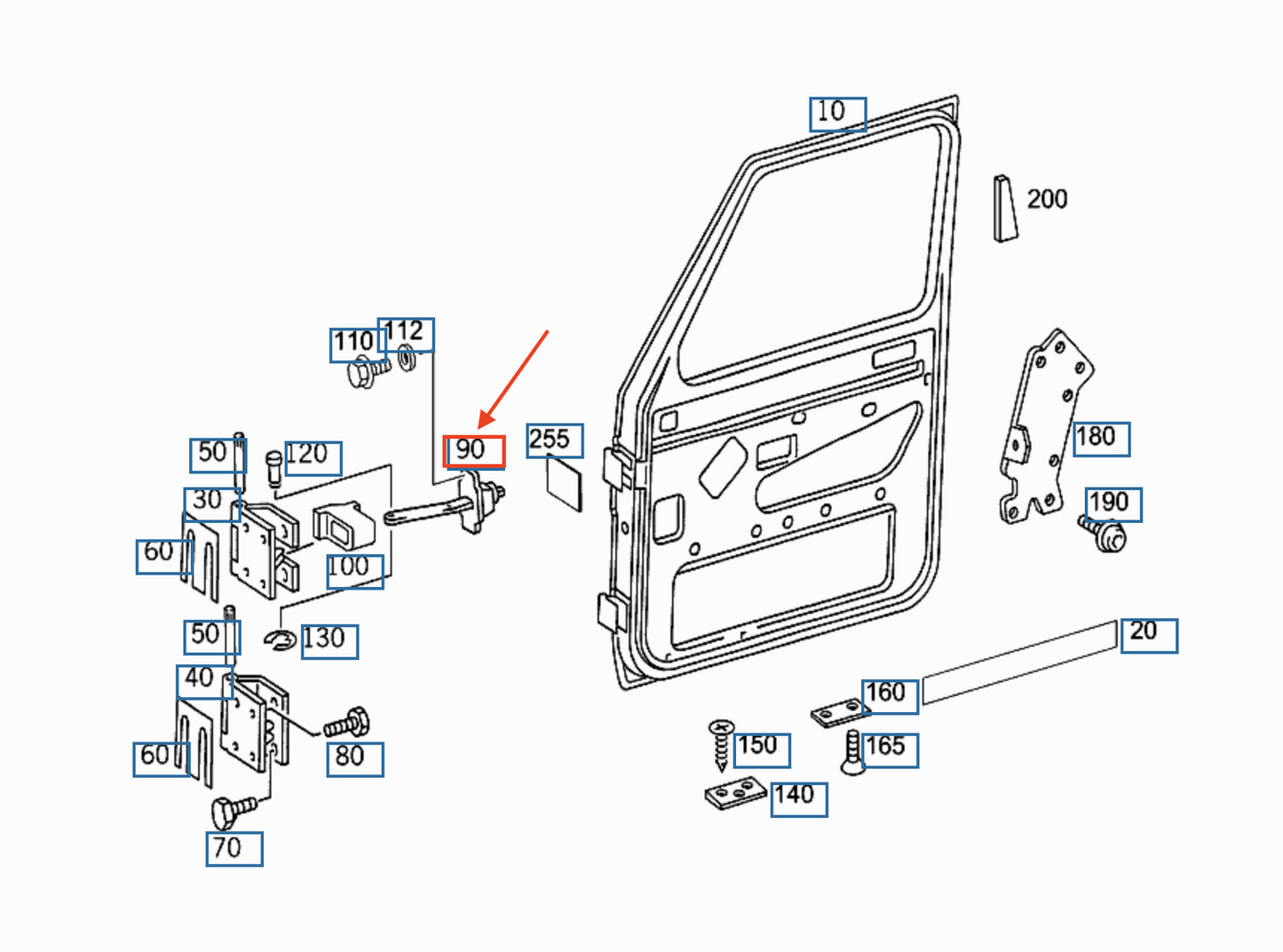 NEW MERCEDES-BENZ G W463 FRONT LEFT DOOR CHECK A4637200200 ORIGINAL