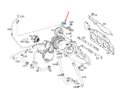 new mb a w176 turbocharger to cylinder head support a2700960000 original