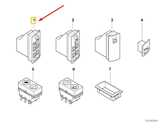 NEW BMW X5 E53 FRONT LEFT DOOR WINDOW SWITCH UNIT LHD 61316962506 ORIGINAL