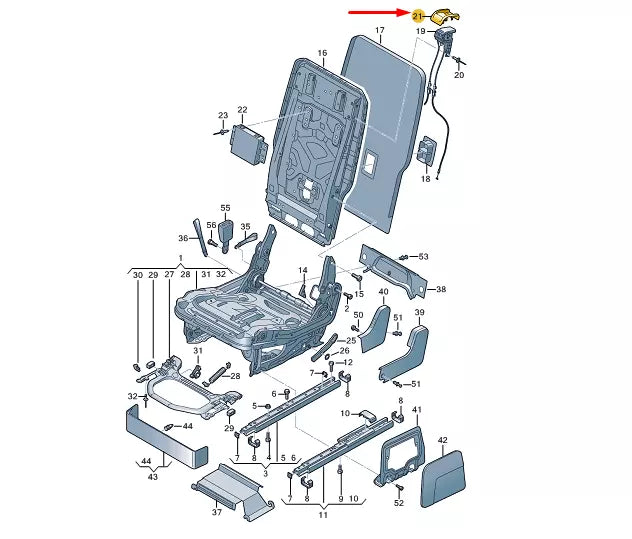 NEW VOLKSWAGEN TOURAN 5T 2. SEAT BENCH RELEASE TRIM 5TA88360782V