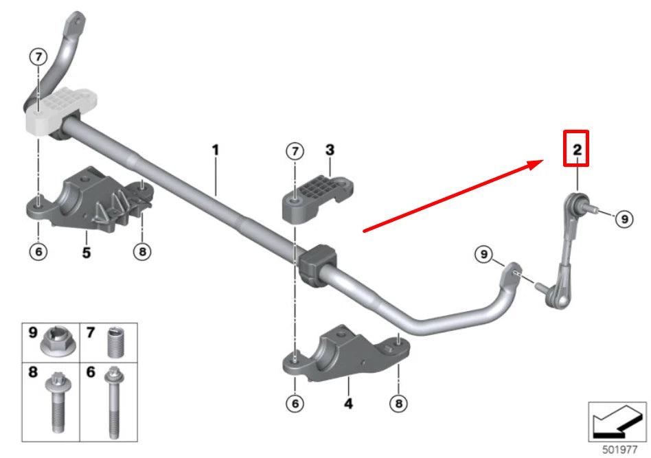 NEW BMW 8 COUPE F92 FRONT STABILIZER LINK 8091462 31308091462 ORIGINAL