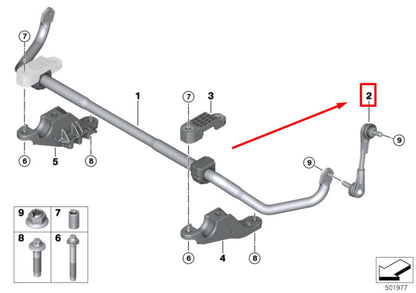 NEW BMW 8 COUPE F92 FRONT STABILIZER LINK 8091462 31308091462 ORIGINAL