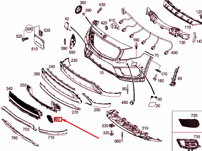 NEW MERCEDES BENZ GLA X156 FRONT BUMPER LEFT GRILLE COVER A1568853322 GENUINE