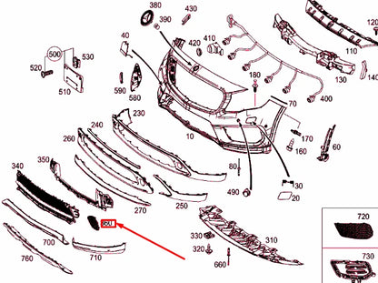 NEW MERCEDES BENZ GLA X156 FRONT BUMPER LEFT GRILLE COVER A1568853322 GENUINE
