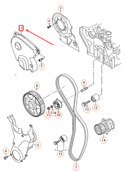NEW AUDI A1 MK1 UPPER TIMING BELT COVER GUARD 06F109124 ORIGINAL