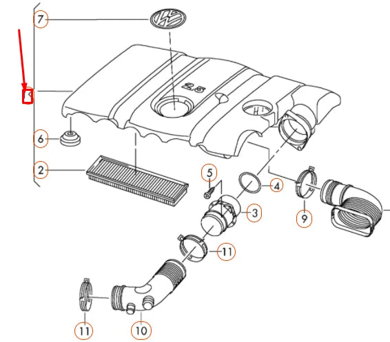 NEW VOLKSWAGEN BEETLE A5 AIR FILTER AND HOUSING ASSEMBLY 07K129607J ORIGINAL