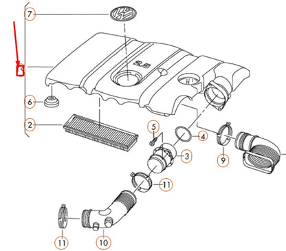 NEW VOLKSWAGEN BEETLE A5 AIR FILTER AND HOUSING ASSEMBLY 07K129607J ORIGINAL