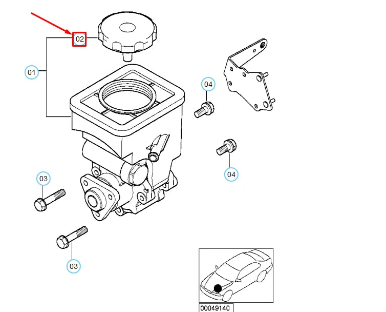 NEW BMW 3 E46 POWER STEERING PUMP COVER 32411096499 1096499 ORIGINAL